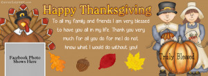 Happy Thanksgiving Giving Thanks Family Friends Facebook Cover Layout