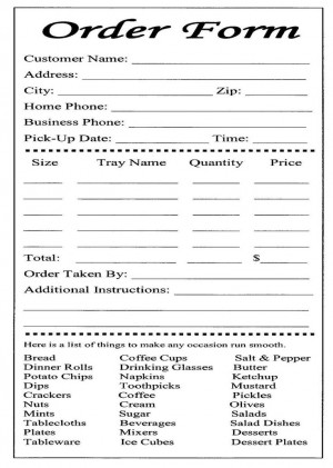 cake ball order form templates free | bakery order form template free ...