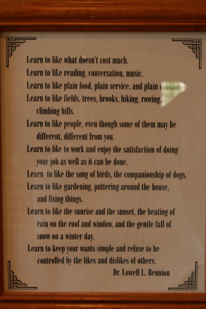 quotes from Dr. Lowell Bennion. Founder of the Ranch and community ...