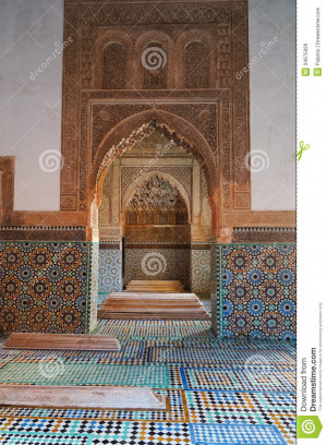 Saadian tomb mausoleum in Marrakech, Morocco.