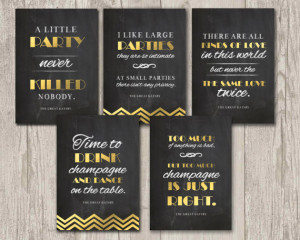 Set of 5 | Great Gatsby... Chalkboard } An inexpensive way to have a ...