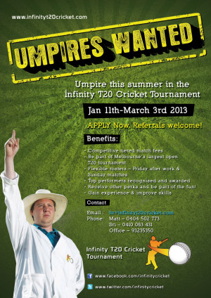 Umpires Wanted !!!