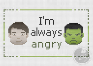 Embroidery: Bruce Banner Hulk quote
