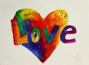 Rainbow Heart Glitter Love...