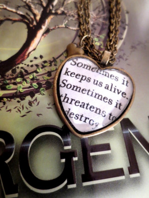 Insurgent Quote by Veronica Roth Antiqued Bronze Book Page Necklace. $ ...