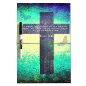 Ezekiel 36:26 Inspirational Bible Verse Dry Erase Whiteboard