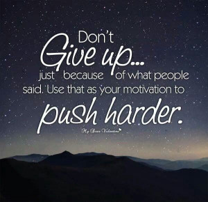 Don't give up
