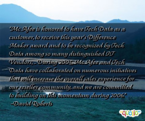 McAfee is honored to have Tech Data