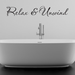 ... RELAX AND UNWIND BATHROOM WALL STICKER VINYL ART DECAL QUOTES w97