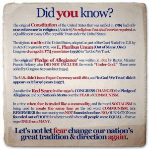 The US Constitution was based on Christianity. ..