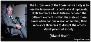 The historic role of the Conservative Party is to use the leverage of ...