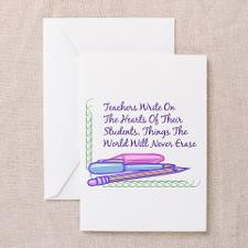 Teachers Write On The Hearts. Greeting Cards (Pack for