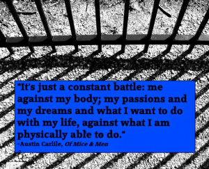 It's just a constant battle: me against my body; my passions and my ...
