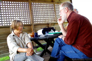 Folklorist Rob Willis interviews Robyn Hayes at her property in Nulla ...