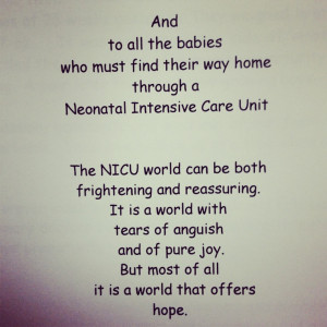 quote I found in a NICU journal at Valley Medical Center.. For all ...