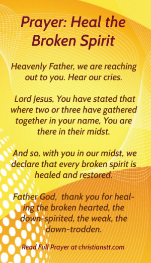 Prayer for healing the broken spirit