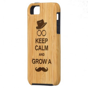 Keep Calm and Grow a Mustache in Bamboo Look iPhone 5 Case