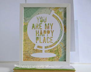 Travel Quote Art - Gift Ideas for Travelers - Map Nursery Art ...