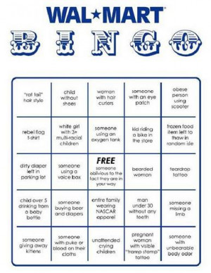Wal-Mart Bingo! This would have been great in college!