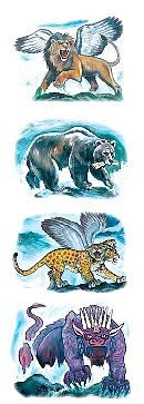 As the chapter begins, Daniel sees four beasts coming up out of the ...