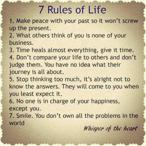 ... rules of life (according to Whisper of the Heart) in a golden glow