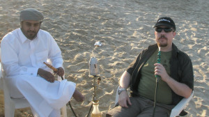 chilling out with a shisha, near the Inland Sea, Qatar