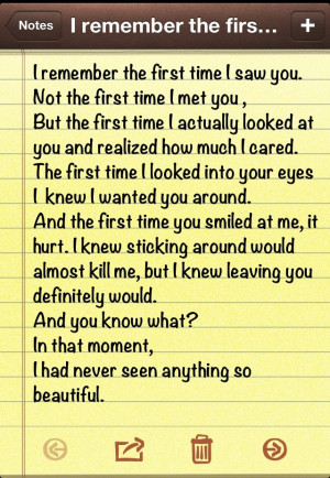 remember the first time I saw you
