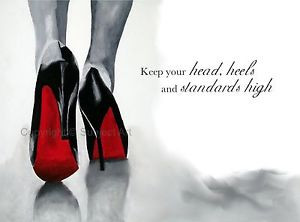 CHRISTIAN LOUBOUTIN Black Shoes ART PRINT, Fashion Quote 10 x 8 ...