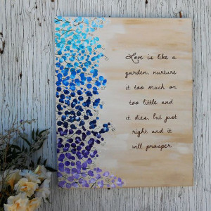 Hand Painted Canvas Love Is Like A Garden by Mae2Designs on Etsy, $40 ...