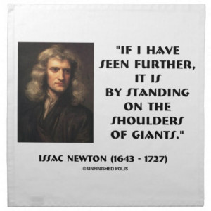 Newton Standing On The Shoulders Of Giants Printed Napkins