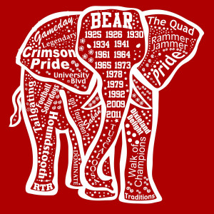 Alabama Elephant outline ss t shirt