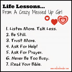 Life Lessons From A Crazy Messed Up Girl