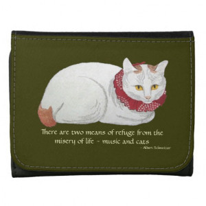 Music and Japanese Cat Art Quote Wallet
