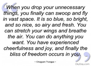 when you drop your unnecessary things chogyam trungpa