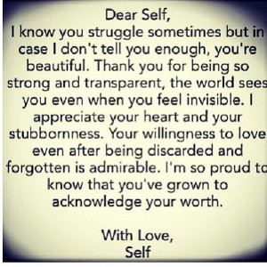 Dear self...