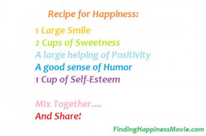 Recipe for Happiness -- Yum! Share with your loved ones. #Finding ...