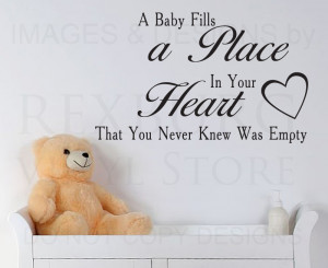 ... -Sticker-Quote-A-Baby-Fills-Your-Heart-Nursery-Crib-Babys-Room-K98