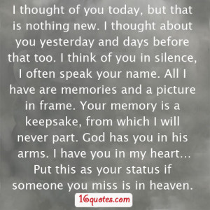 missing someone in heaven quotes