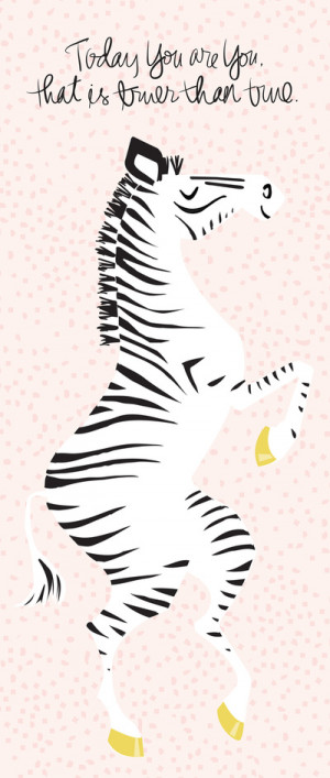 Pink Zebra (Dr. Seuss quote) Left Art Print