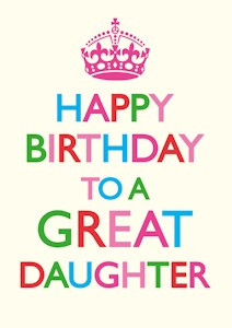 Happy Birthday Daughter Girly Cards 25525wall.jpg