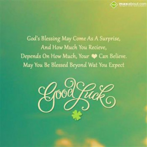 God's blessing may come as a surprise,