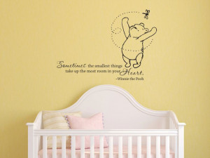 Classic Winnie the Pooh Sometimes the smallest things baby quote vinyl ...