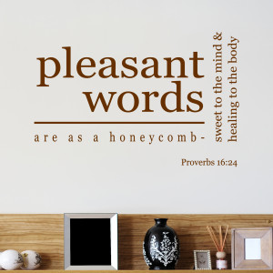 Pleasant Words Are As Honeycomb Religious Wall Sticker Quote Vinyl ...