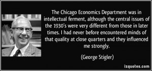 The Chicago Economics Department was in intellectual ferment, although ...