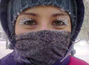 ... , during winter in Edmonton. Frozen hair, Frozen eye lashes .. SEXY