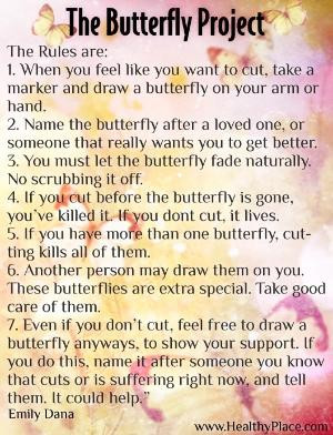 The Butterfly Project Read more about Self-Injury including why people ...