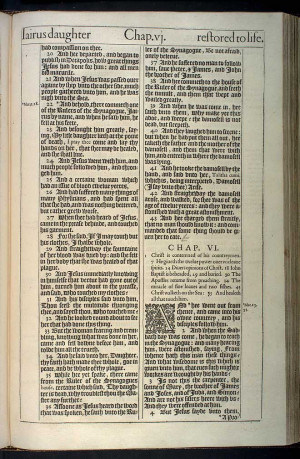 Mark Chapter 6 Original 1611 Bible Scan, courtesy of Rare Book and ...