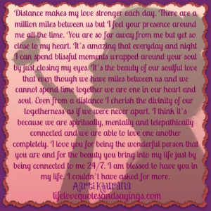 Distance Makes My Love Stronger..