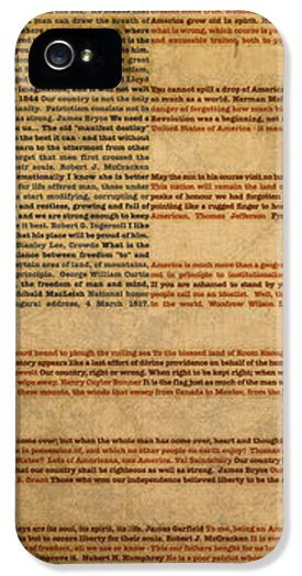 Famous Patriotic Quotes American Flag Word Art iPhone Case by Design ...