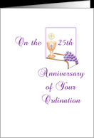 ... Anniversary Ordination Greeting Card-Grape-Silver Jubilee-Chalice card
